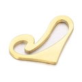 Colgante de corazón en acero inoxidable dorado con diseño de cisne hueco y volutas - Color Oro Colgante Hueco (KLJ4948-Z)