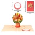 3D pop-up flower card in orange and yellow with 21x30cm size specifications - Red Cover Large Sunflower Pop-up