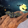 Mini figurine de chauve-souris noire à points jaunes pour décor d'Halloween - Style L Chauve-souris à Taches Jaunes