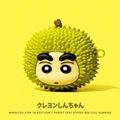 Durian Shin-chan silicone case for AirPods Pro with 3D texture and protective soft shell - Durian Shin-chan + Carabiner / AirPods 1/2 Gen