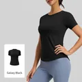 Starry Black slim fit sports T-shirt featuring high-stretch breathable mesh fabric - S / Tops / Starry Black