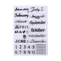 Transparante siliconen stempels met maanden en cijfers voor DIY-fotoalbums - Nr. 4-Maandelijkse cijferkalender