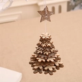 Addobbo natalizio a fiocco di neve in legno marrone scuro con dettaglio stella - Stile Fiocco di Neve / Grigio
