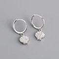 Pendientes de aro en plata S925 con colgantes de concha y circonitas brillantes - Plata 925 / Oro Blanco