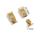 Vintage gold rectangle multi-strand snap clasp for jewelry making 16.5mm size - B Gold