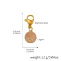 Pink agate stone ball pendant with golden stainless steel lobster clasp on white background - Gold Round Nude Pink Agate Pendant (D151-6)