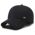 Dunkelblaue Baseballkappe aus Strick mit Ohrenschutz und seitlichem SPORT-Emblem - Verstellbar / Marineblau
