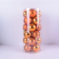 24-piece 3cm copper orange Christmas tree ornaments in a cylinder gift pack - 6cm Cylinder Tube / Bronze