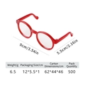 Cute round red pet sunglasses for cats and dogs with 9cm stylish clear plastic lenses - Clear Red Round