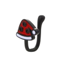 U-shaped non-piercing nose ring featuring a red and white Christmas hat design - 12 Matte Black Hat