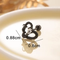 Black snake style heart stud earring with clear zircon and dimensions 0.88x0.8cm - Ball Style / White (Single)