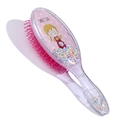 Pink air cushion hairbrush with cute cartoon girl design and colorful sequins - 1822 Girl Foam Style
