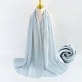 Light blue pearl chiffon hijab scarf for women with elegant drape and soft fabric texture - Purple