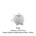 Stampo in silicone a sfera con rose 40mm per candele e resina, 4.3x3.5x2.9cm - 4cm Grappolo di Fiori