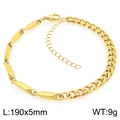 Vergoldetes Edelstahlarmband mit asymmetrischen Rauten- und Panzerkettengliedern - Gold (KB203146-Z)