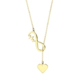 Minimalist gold infinity heart pendant necklace with elegant thin chain for women - Infinity Heartbeat / Gold