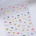 5D embossed heart and smiley face nail art stickers with graffiti smile design - Smiling Heart (TS-3800)