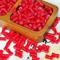 Bamboo-style cylindrical red glass beads for handmade jewelry DIY crafts and bracelets - Bright Red (J14#)