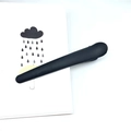 8cm matte black hair clip duckbill style with rubber finish on a white gift card - Black