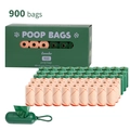 Set van 900 biologisch afbreekbare hondenpoepzakjes met lavendelgeur en dispenser - Boxed With Dispenser / Gemengde Kleuren 60 Rollen (900 Zakjes)