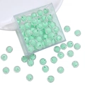Light green translucent faceted acrylic star beads in a square box for jewelry making - Pale Green Faceted Round 10mm (50pcs)