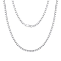 Classic silver S925 sterling silver box chain necklace with secure lobster clasp closure - 2mm Rhodium 40cm