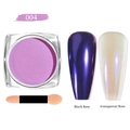 Polvere per unghie cromata 004 su base nera e trasparente con pennello spugna - Rosa Viola Brillante (Polvere per Unghie 04)