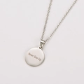 Collar de acero inoxidable plateado con colgante redondo grabado Never Give Up - Color Acero (Never Give Up)