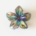 Pince à cheveux fleurie en métal holographique avec finition irisée pour femmes - #4 Jelly Holographique Métallique