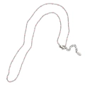 Silver stainless steel necklace featuring small pink beads and adjustable lobster clasp - Silver Chain Pink Beads (SL037)