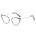 Montatura occhiali gatto nera e oro in metallo per un look elegante da donna - Montatura Nero Oro C1