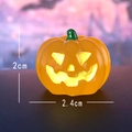 Miniature citrouille lumineuse Halloween 2x2,4cm en résine pour jardin et voiture - Citrouille souriante lumineuse