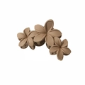 Khaki matte finish hair claw clip with triple flower design for women - Matte Khaki