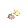 Pink enamel cherry and gold apple pendants for DIY necklaces and craft accessories - Cherry / Pink