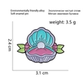 Cute shell pearl enamel pin in purple and teal environmentally friendly alloy - Shell Pearl (CC1594)