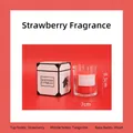 Strawberry scented red glass candle with minimalist white gift box 7x8.5cm - Large Strawberry - Red