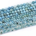 Natural hemimorphite round stone beads in assorted blue sizes for jewelry making - 10mm / Blue