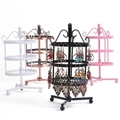 Detailed comparison of rotating metal earring stands in black white pink and bronze - 3-Layer / Bronze