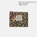 Kleine organizer tas met luipaardprint, regenboog bloem hanger en ritssluiting - Klein Donkergeel Luipaard (Bloem Hanger)