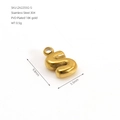 Polished 18K gold-plated stainless steel letter S charm for DIY jewelry making - Letter S / Gold