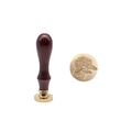 Vintage wax seal stamp with rosewood handle and brass floral hydrangea engraving head - Painted Handle + Brass Head Small Leaf Flower