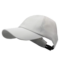 Light gray quick-dry baseball cap with back cutout for ponytail and elastic strap - Adjustable / Light Gray