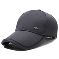 Gorra de béisbol gris carbón con diseño clásico de seis paneles y adorno metálico - Ajustable / Gris