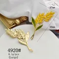 Golden wheat stalk brooch and colorful enamel version for DIY fashion jewelry crafts - 4920# Wheat Ear (Large)