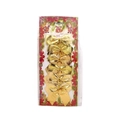 Set di 6 fiocchi di Natale dorati con finitura metallica su scheda decorativa - Carta Da 8 Cm In Oro 1 Confezione Da 6 Pezzi