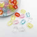Colorful transparent acrylic U-shape chain links for DIY jewelry making and phone charms - Transparent U-Shape Link / 100 Pcs/Pack (15x10mm) / Transparent Colorful