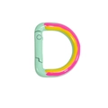 Green D-ring spring clasp with pink and yellow accents for DIY craft projects - Milky Green