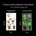 Tatouages temporaires Halloween Y-172 lumineux avec motifs de toile d'araignée phosphorescents - Série de Dessins Animés Halloween Y-172