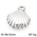 Zilveren roestvrijstalen schelpbedel 16x12mm voor DIY strand sieraden maken - Zilveren Schelp Hanger (KLJ9910-Z) / Zilver