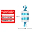 20cm light blue and white striped candy hanging ornament made of painted PVC - 20CM Blue White Cylindrical Candy